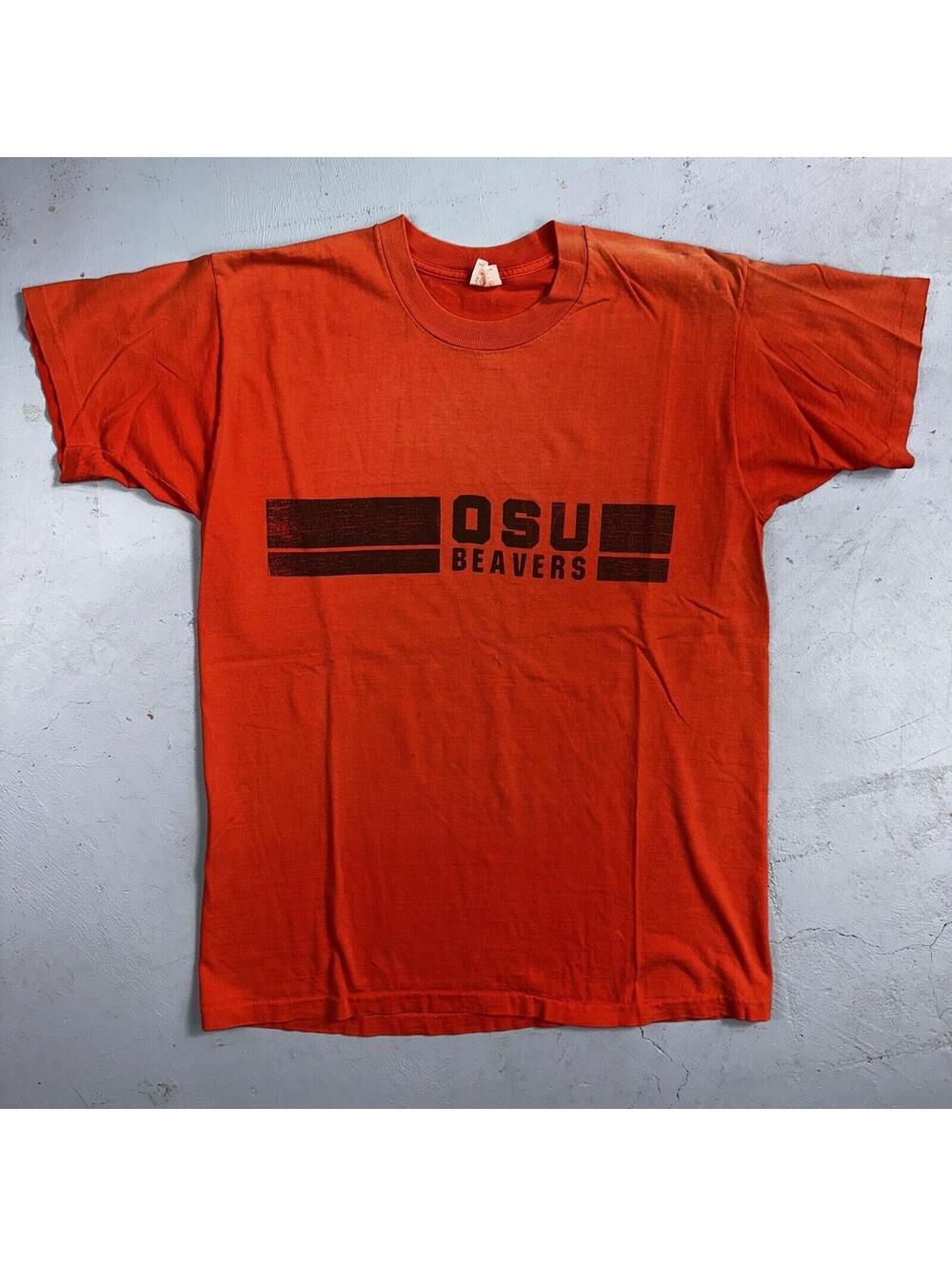 OSU Oregon State USA 70s 1970 VTG T Shirt USA Beavers RARE Single Stitch XL - Picture 5 of 10